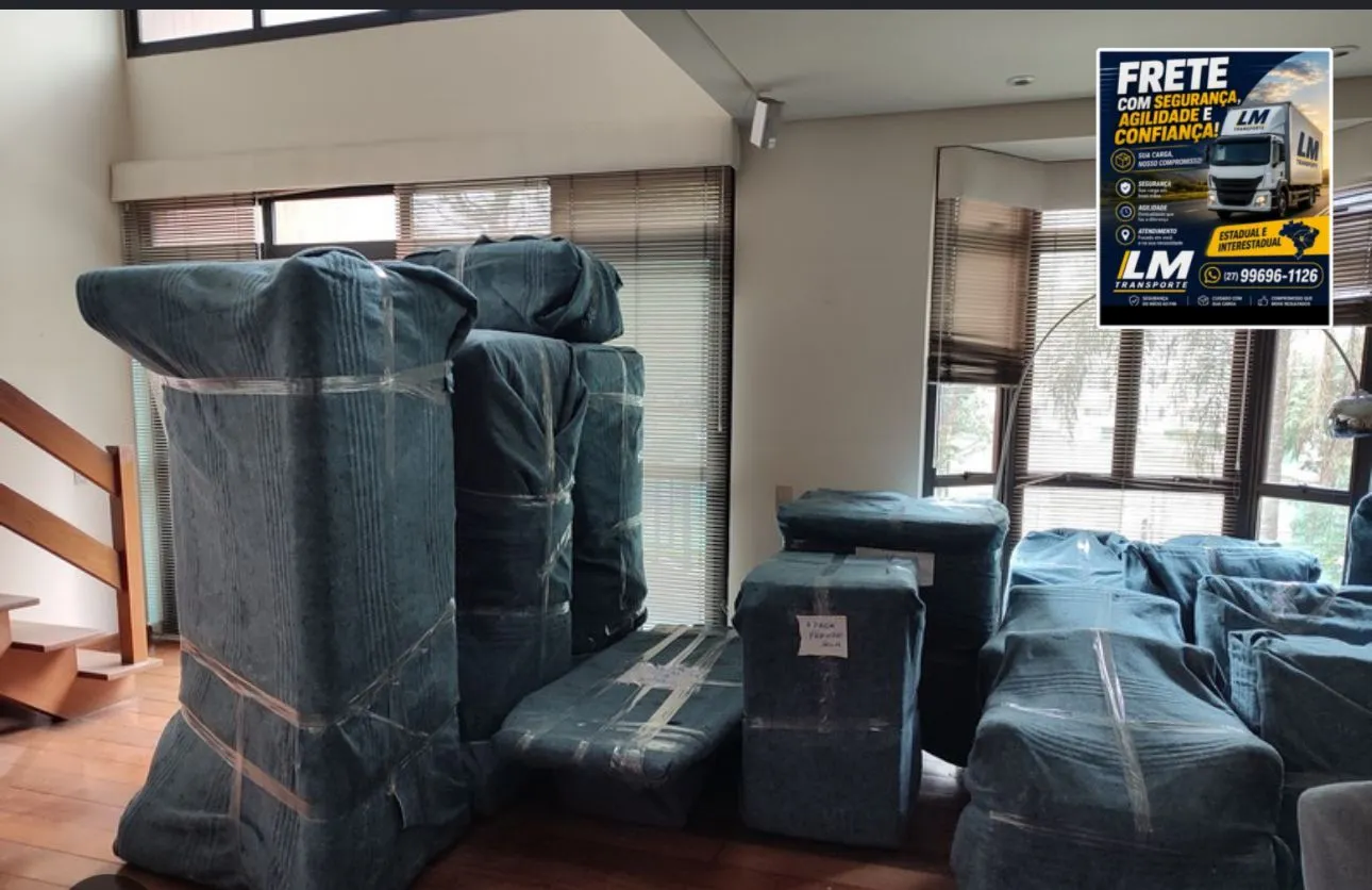 Carga segura embalada para transporte